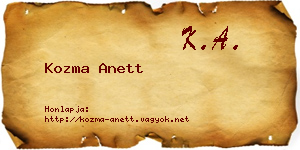 Kozma Anett névjegykártya