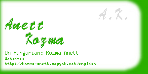 anett kozma business card
